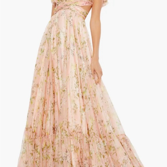 Mac Duggal Ruffle Cutout Floral Gown - Picture 2 of 12